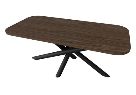 Stół Lyon 90x185 cm orzech wisconsin / czarny nowoczesny stół do jadalni osadzony na stylowych nogach typu pająk regulacja wysokości
