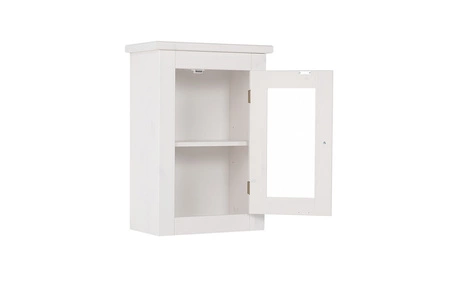 Szafka łazienkowa wisząca Romantic 45 cm biała elegancka szafka doskonała do łazienek w stylu klasycznym przeszklony front