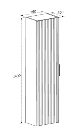 Zestaw mebli łazienkowych Xilo czarny / dąb wotan stylowe szafki do łazienki z eleganckim pionowym ryflowaniem uchwyty krawędziowe
