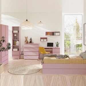 Zestaw mebli Simple pudrowy róż idealna propozycja do pokoju dziecięcego w modnym stylu