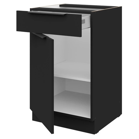 Zestaw mebli kuchennych narożny Brianza / Black 330x210 cm uchwyty krawędziowe szafki doskonale prezentują się w nowoczesnych wnętrzach