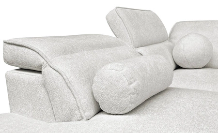 Narożnik z funkcją spania Viano IX jasny szary lewostronny stylowy narożnik z pojemnikami na pościel idealny mebel do dużego salonu