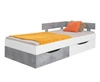 Łóżko z szufladami Epsilon 120x200 cm białe / beton nowoczesny design łóżka obrzeża wykończone specjalną okleiną ABS