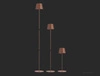 Lampa podłogowa Stage brązowa 4W 3000K nietuzinkowa dekoracja wnętrza konstrukcja lampy LED z możliwością regulacji wysokości