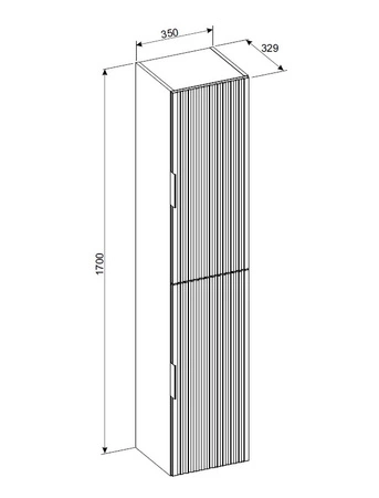 Słupek łazienkowy wiszący Bella 35 cm beżowy szafka odporna na działanie wilgoci i wysokiej temperatury fronty z frezowaną ramką