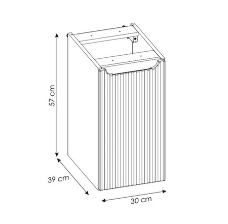 Szafka łazienkowa wisząca Nova 30 cm czarna stylowa szafka z półką zapewni dodatkową przestrzeń do przechowywania frezowany uchwyt