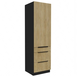 Słupek kuchenny Crotone 60 DKS-210 3S 1F szafka z szufladami odporna na działanie wilgoci i uszkodzenia metalowe uchwyty krawędziowe