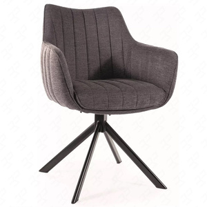 Krzesło tapicerowane Azalia Brego 44x42 cm ciemny szary nowoczesne krzesło obrotowe z metalowymi nogami stylowe krzesło kubełkowe