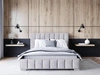 Łóżko tapicerowane Insam 180x200 szary popiel stylowe łóżko z pojemnikiem na pościel wygodny zagłówek zachwyca eleganckim designem