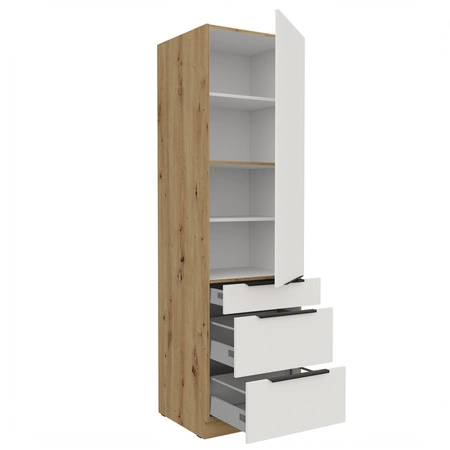 Słupek kuchenny Corato Ar 60 DKS-210 3S 1F szafka kuchenna odporna na uszkodzenia wykończenie frontów w technologii anti fingerprint