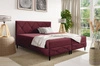 Łóżko kontynentalne Noren 120x200 bordowe nowoczesna forma łóżka z klasycznym pikowaniem na wezgłowiu duże pojemniki na pościel