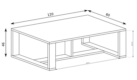 Stolik kawowy Fonti 120 cm dąb karmel wytrzymały odporny blat idealny stolik do każdej aranżacji