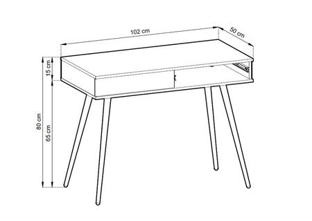 Konsola Luxury beżowa z szufladami stylowa i elegancka toaletka wsparta na wysokich nogach korpus zwieńczony złotą listwą