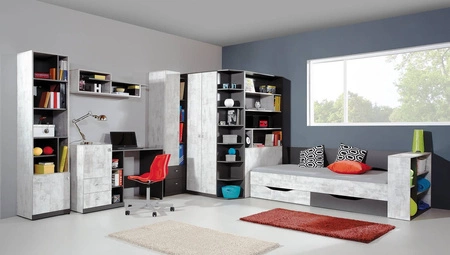 Regał Tablo 45 cm grafit / enigma bezproblemowe korzystanie i trwałość stylowy oraz funkcjonalny dodatek do gabinetu i pokoju nastolatka