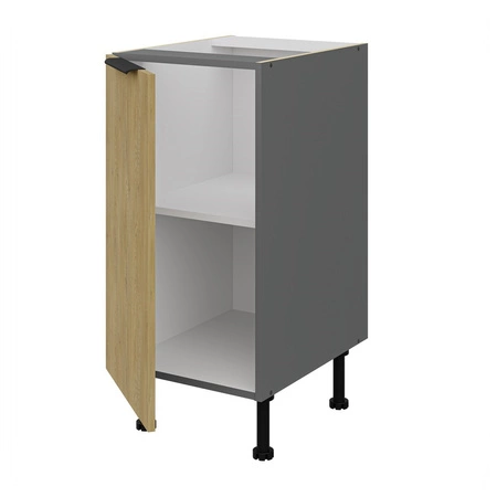 Zestaw mebli kuchennych Corsico 260 cm eleganckie szafki kuchenne o modnej i naturalnej kolorystyce metalowe uchwyty krawędziowe