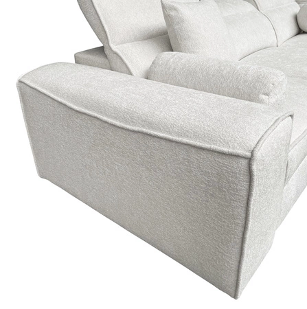 Narożnik z funkcją spania Viano III Lux szary prawostronny nowoczesny narożnik do salonu z wysuwanym podnóżkiem pojemnik na pościel