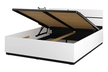 Zestaw mebli do sypialni Cross biały eleganckie i uniwersalne meble do sypialni geometryczny kształt pojemne szuflady