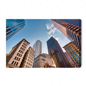 Obraz na płótnie bostońskie budynki 100x70 cm ponadczasowa ozdoba wnętrza obraz w wyrazistej kolorystyce wysoka jakość wykonania