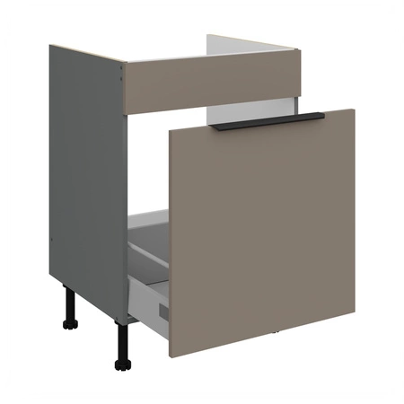 Zestaw mebli kuchennych Fiuggi Ant 300 cm stylowe szafki kuchenne z frontami wykonanymi w technologii anti fingerprint metalowe uchwyty