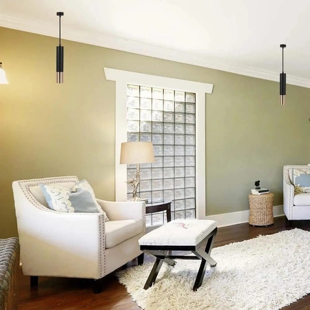 Lampa wisząca Moren 30 cm czarny / złoty stylowa lampa sufitowa metalowy abażur stylizowanym na kształt tuby nowoczesny design