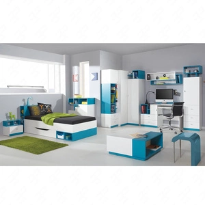 Zestaw mebli dziecięcych Mobi 2 biały / turkus idealna propozycja do pokoju młodzieżowego lub dziecięcego w modnym stylu