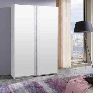 Szafa przesuwna Vilo 135 cm biała nowoczesny design wykończenie ABS oraz aluminiowe prowadnice drzwi