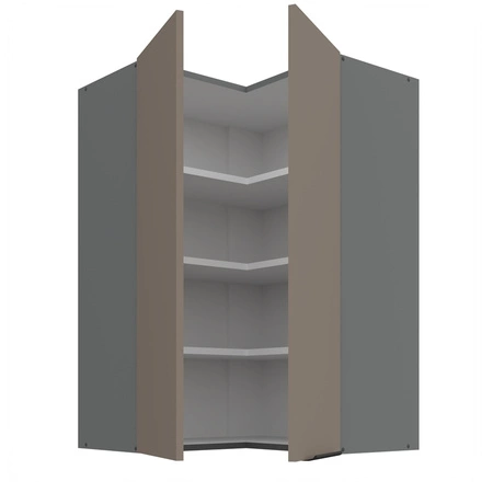 Szafka kuchenna narożna wisząca Fiuggi Ant 60x60 GN-90 2F odporna na uszkodzenia wykończenie frontów w technologii anti fingerprint