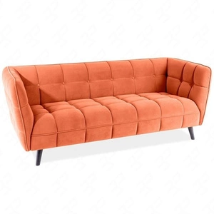 Sofa Castello III cynamonowa prosta i stylowa sofa wpisująca się w każdą aranżację idealna sofa z drewnianymi nogami