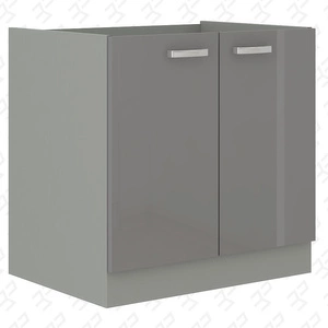 Szafka kuchenna stojąca z półką Grey 80 D 2F BB szafka odporna na parę wodną wysoką temperaturę i rozlaną ciecz