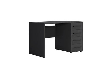 Biurko Maxione 120 cm czarne nowoczesne biurko szufladami uniwersalny design idealne wpasuje się do pokoju nastolatka lub gabinetu