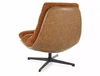 Fotel Felicia cynamonowy / brązowa ekoskóra funkcjonalny oraz nowoczesny fotel obrotowy z metalowymi nogami ozdobna poduszka
