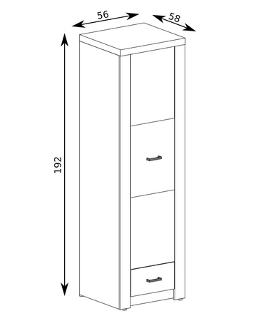 Szafa Indiana 56 cm kraft biały elegancka szafa z szufladą idealna do przedpokoju oraz do niewielkich pomieszczeń