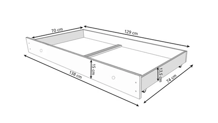 Łóżko Bear 70x140 cm biały / niebieski małe łóżko z materacem i szufladą na pościel w kształcie misia z uroczym nadrukiem niedźwiadka