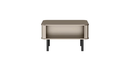 Zestaw mebli do salonu Novado clay grey stylowe meble o ponadczasowej elegancji z frezowanymi frontami czarne metalowe dodatki