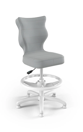 Krzesło do biurka Petit szary popiel dopasowane do wzrostu 119-142 cm ergonomiczne krzesło obrotowe z podnóżkiem