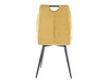 Krzesło tapicerowane Arco 43x51 cm żółte nowoczesne oraz funkcjonalne krzesło z metalowymi nogami 