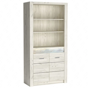 Regał Indiana 96 cm kraft biały elegancka stylistyka regału z drzwiami ozdobna deska na froncie regału oświetlona LED