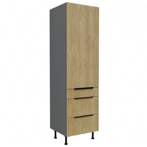 Słupek kuchenny Corsico 60 DKS-215 3S 1F szafka z szufladami odporna na działanie wilgoci i uszkodzenia metalowe uchwyty krawędziowe