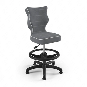 Krzesło do biurka Petit ciemny szary dopasowane do wzrostu 119-142 cm ergonomiczne krzesło obrotowe z podnóżkiem