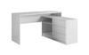 Biurko narożne Teo 138 cm białe zapewnia dużo miejsca do pracy i ogrom miejsca na potrzebne rzeczy odporne na uszkodzenia