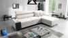 Narożnik z funkcją spania Dafni kość słoniowa prawostronny velvet komfort i funkcjonalność podczas codziennego wypoczynku