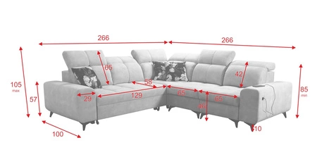 Narożnik z funkcją spania Buffalo III żółty prawostronny komfortowy narożnik o estetycznym wykończeniu z pojemnikami na pościel