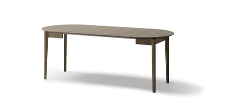 Stół okrągły rozkładany Plot 90 cm dąb ciemny funkcjonalny stół o niewielkich rozmiarach idealnie dopasuje się do mniejszych wnętrz