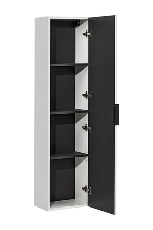 Zestaw mebli łazienkowych Adeel biały nowoczesne meble do łazienki z ryflowanymi frontami wysoka odporność na działanie wilgoci