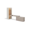 Zestaw mebli Woow clay grey / szampański / dąb vincenza bielona prawy stylowy zestaw mebli o nowoczesnym i praktycznym designie