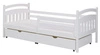 Łóżko parterowe 1-osobowe Tosia białe wykonane z drewna sosnowego idealny wybór dla dziecka oraz nastolatka