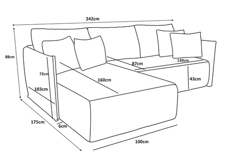 Narożnik z funkcją spania Oroso bordowy lewostronny miękka tkanina typu velvet z powłoką hydrofobową pojemnik na pościel