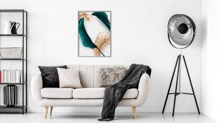 Plakat liście palmowe 70x100 plakat w ramie precyzyjny wydruk ze stylową grafiką doskonała dekoracja do salonu lub sypialni