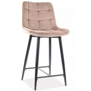 Półhoker Chic H-2 beżowy nowoczesny oraz funkcjonalny hoker z metalowymi nogami idealny hoker do kuchni