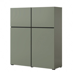 Komoda wysoka Cross 119 cm zielona nowoczesny design idealna komoda do salonu sypialni lub biura prosta forma